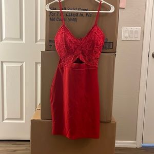 Haute Monde Red Mini Dress Lace